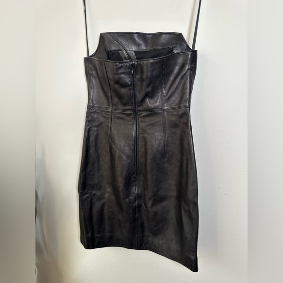 ET OCHS Elizabeth Leather Black Strapless Cut-Out Mini Dress 6 NWOT - Picture 12 of 14